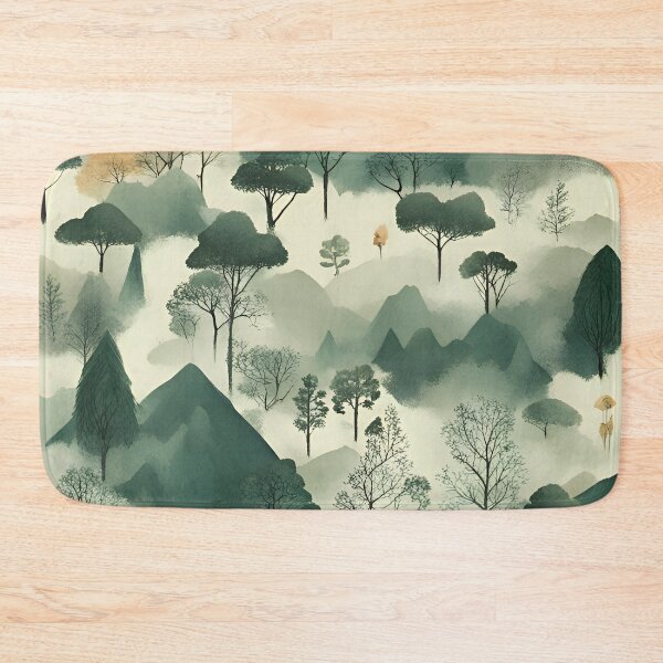 Item preview, mountains and trees in spring a  pattern design designed and sold by Rhmony.