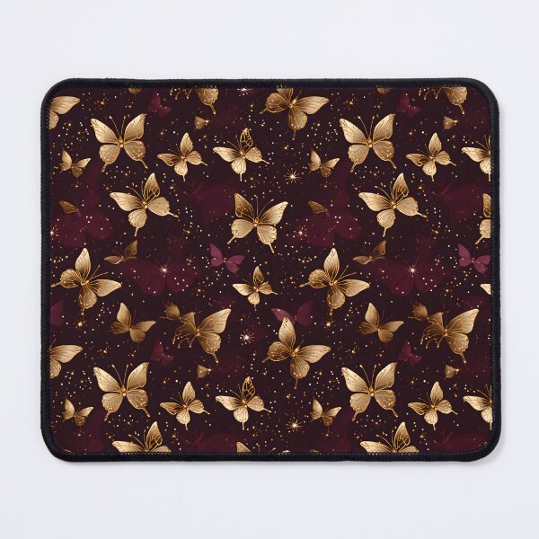 Item preview, Opulent Elegance: Goldleaf Glitter Butterfly and Snowflake Seamless Pattern designed and sold by AlienSkinEyes.