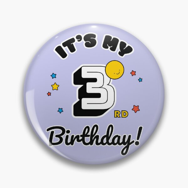 Item preview, Three Year Old Birthday - Happy Birthday - Birthday Party designed and sold by SallySunday.
