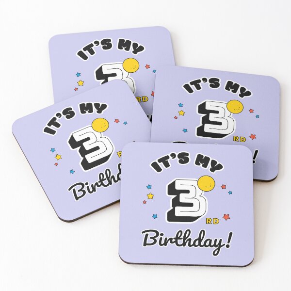 Item preview, Three Year Old Birthday - Happy Birthday - Birthday Party designed and sold by SallySunday.