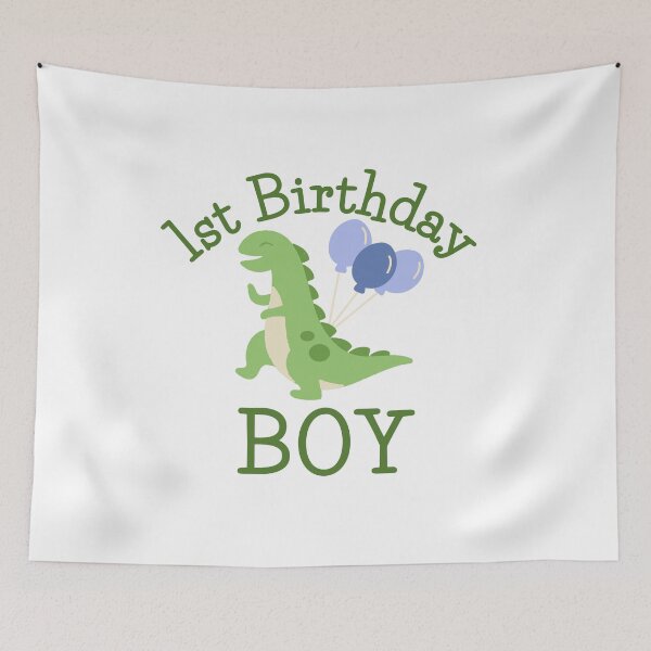 Item preview, 1st Birthday boy squad - cute dino dinosaur t-rex balloon party designed and sold by TNwandesignart.