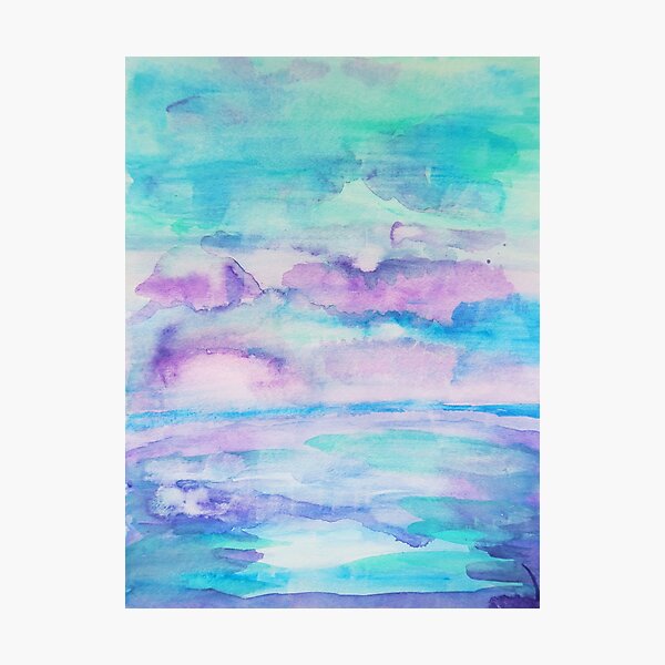 Artikel-Vorschau von Abstrakter Aquarell-Meerblick im Türkis und im Purpur, designt und verkauft von Express Yourself Artshop.