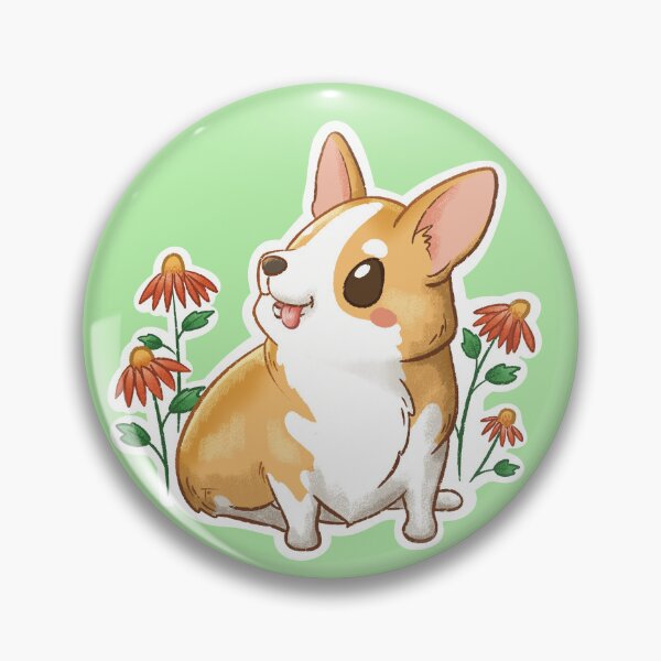 Item preview, Corgi among the flowers designed and sold by BeeAndClover.