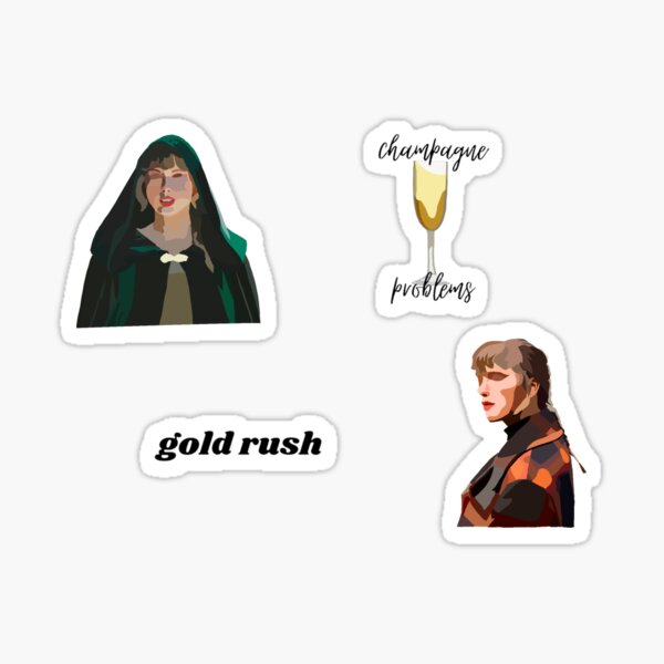 Champagne Problems Sticker Beautiful And Refined Glossy Evermore Stickers Taylor  Swift