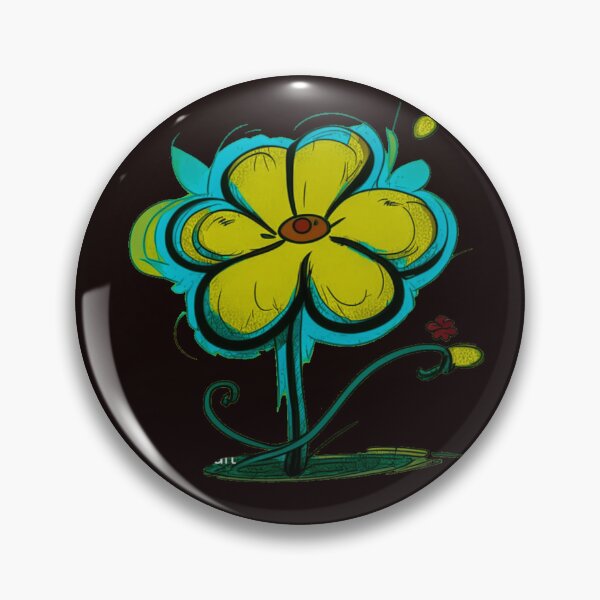 Item preview, Pastel Single Flower in Yellow & Blue Paint Pattern Design designed and sold by Md Rashid  Hasan.