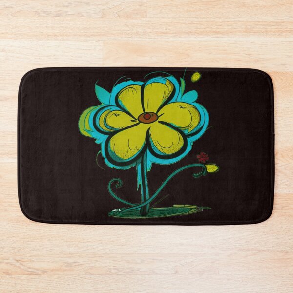 Item preview, Pastel Single Flower in Yellow & Blue Paint Pattern Design designed and sold by Md Rashid  Hasan.