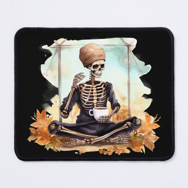 Item preview, Skeleton Drinking Coffee Yoga Pose Yoga Skeleton Coffee designed and sold by AnnaMDesign.