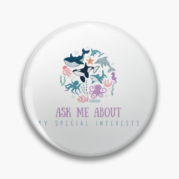 Item preview, Ask me about my special interests (sea creatures edition) designed and sold by audhdmuslimah.