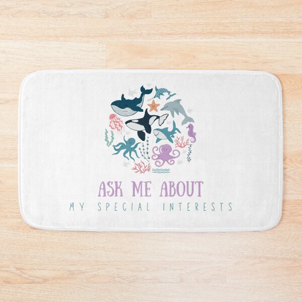 Item preview, Ask me about my special interests (sea creatures edition) designed and sold by audhdmuslimah.