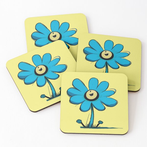 Item preview, Pastel Single Flower in Yellow tint & Blue Paint Pattern Design designed and sold by Md Rashid  Hasan.