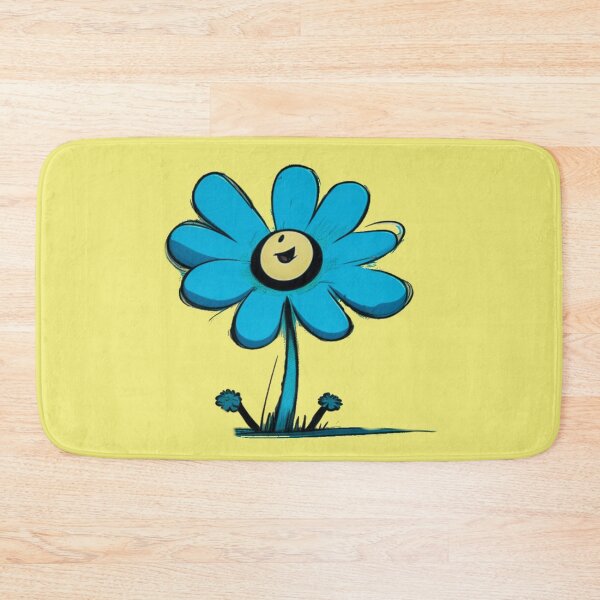 Item preview, Pastel Single Flower in Yellow tint & Blue Paint Pattern Design designed and sold by Md Rashid  Hasan.