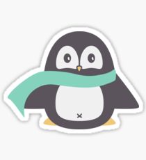 Winter Scarf Penguin Sticker Sticker