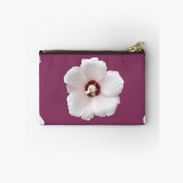 Item preview, Rose of Sharon aka Hibiscus with Dew Drops - burgundy background designed and sold by Louise-Mae.