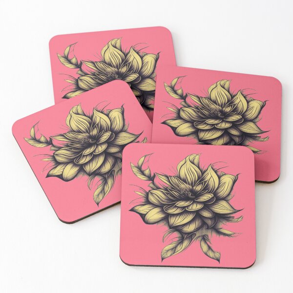 Item preview, Pastel Single Flower in Light golden sketch Paint Pattern Design designed and sold by Md Rashid  Hasan.