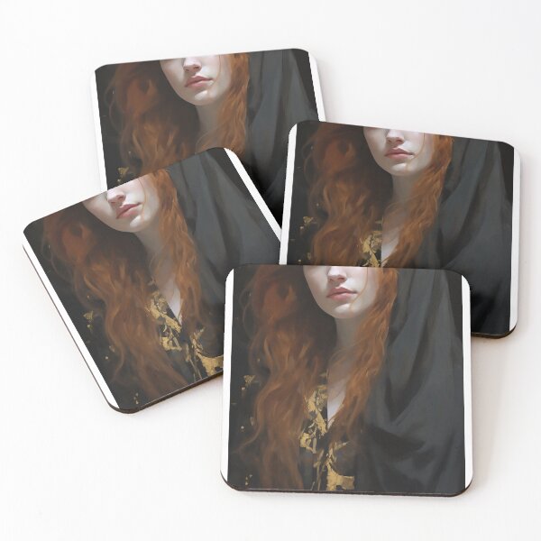 Item preview, Copy of Young beautiful hooded woman in black designed and sold by WallWhimsyWorks.