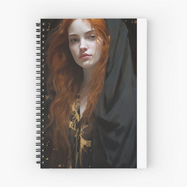 Item preview, Copy of Young beautiful hooded woman in black designed and sold by WallWhimsyWorks.