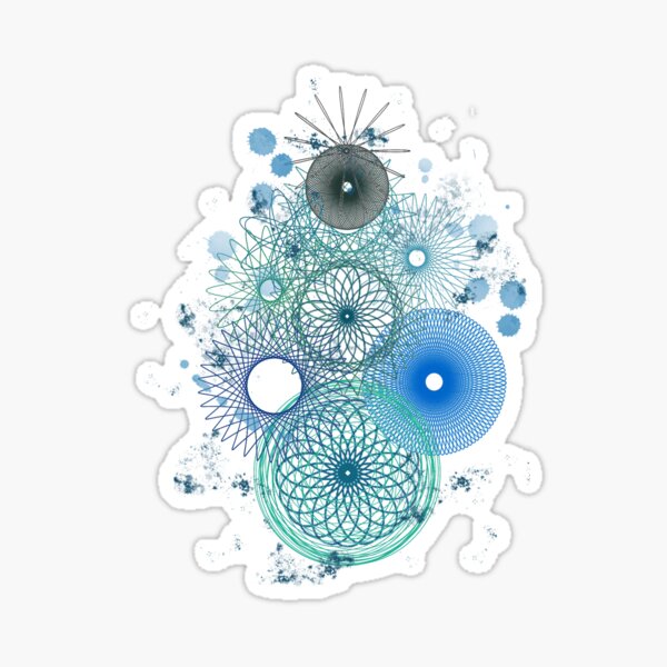 Painted Blue Spirals Sticker