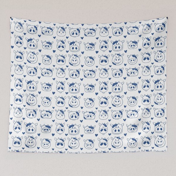 Item preview, Cute Blue Cow Sketch Characters designed and sold by Twkirky.