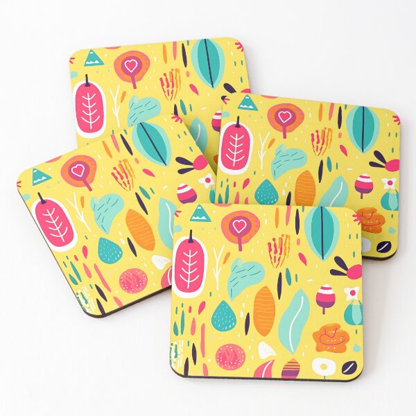 Item preview, Kaleidoscope of Flowers: Vivid Shapes on Yellow designed and sold by ArrangedDesigns.