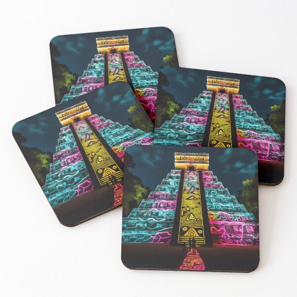 Item preview, "Chichen Itza: Outlined Neon and Argon Lighting Bright" designed and sold by Art-Vortex-fr.