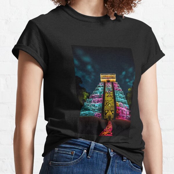 Item preview, "Chichen Itza: Outlined Neon and Argon Lighting Bright" designed and sold by Art-Vortex-fr.