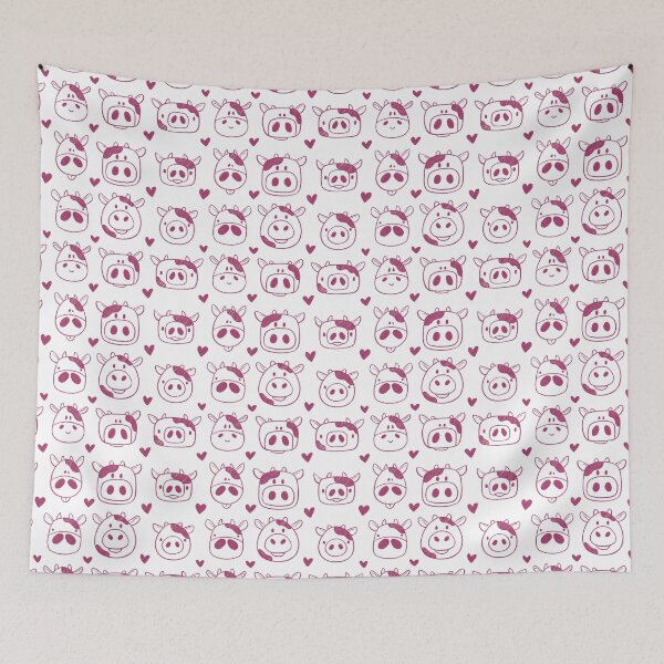 Item preview, Cute Pink Cow Sketch Characters designed and sold by Twkirky.