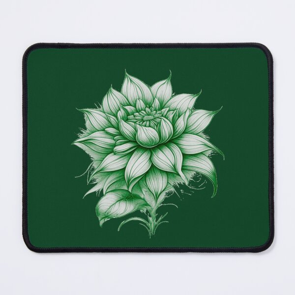 Item preview, Pastel Single Flower in Green & White Mixed sketch Paint Pattern Design designed and sold by Md Rashid  Hasan.