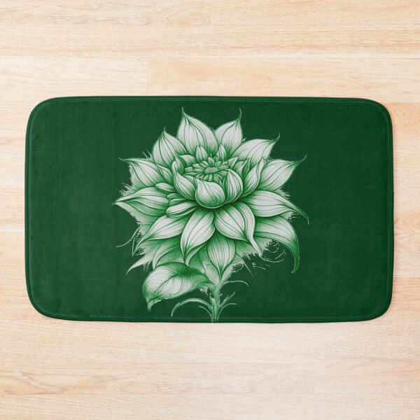 Item preview, Pastel Single Flower in Green & White Mixed sketch Paint Pattern Design designed and sold by Md Rashid  Hasan.