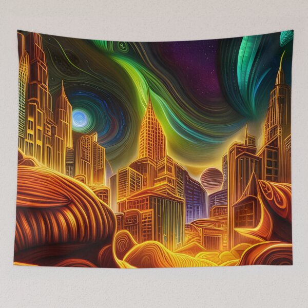 Item preview, Extraterrestrial Cityscape designed and sold by Roanemermaid.