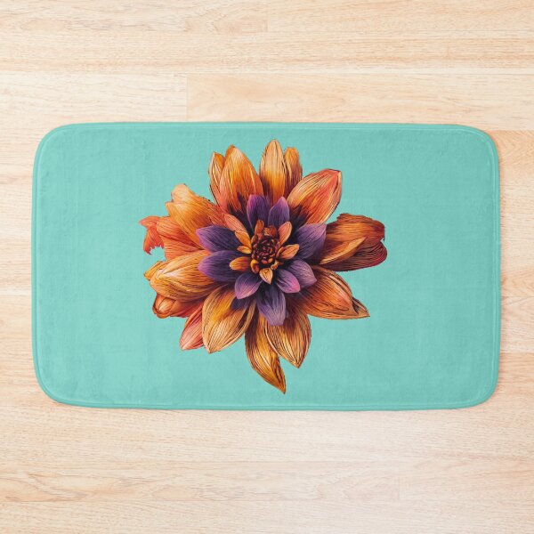 Item preview, Pastel Single Flower in Orange & Purple Mixed sketch Paint Pattern Design designed and sold by Md Rashid  Hasan.