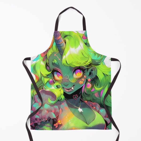 Aperçu de l'œuvre Adorable fille anime orc licorne verte créée et vendue par bubblegoth.