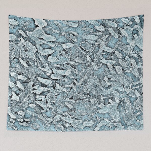 Item preview, Ocean Tips Silver Blue Abstract designed and sold by GittaG74.