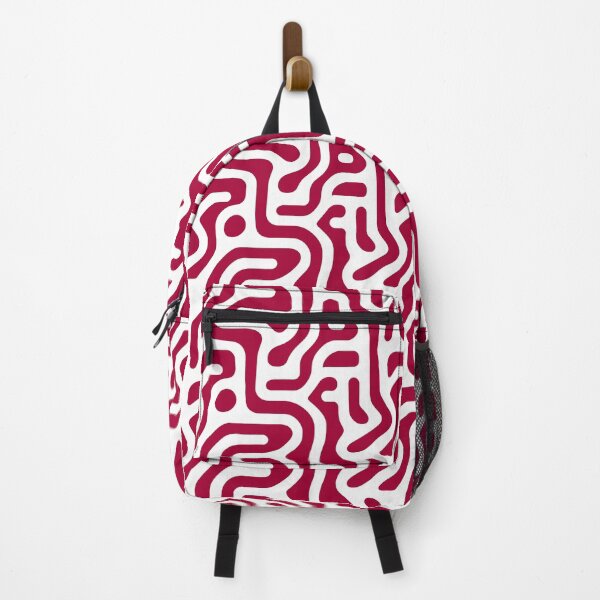 Item preview, White and Red Abstract Maze Pattern designed and sold by ColorfulVanilla.
