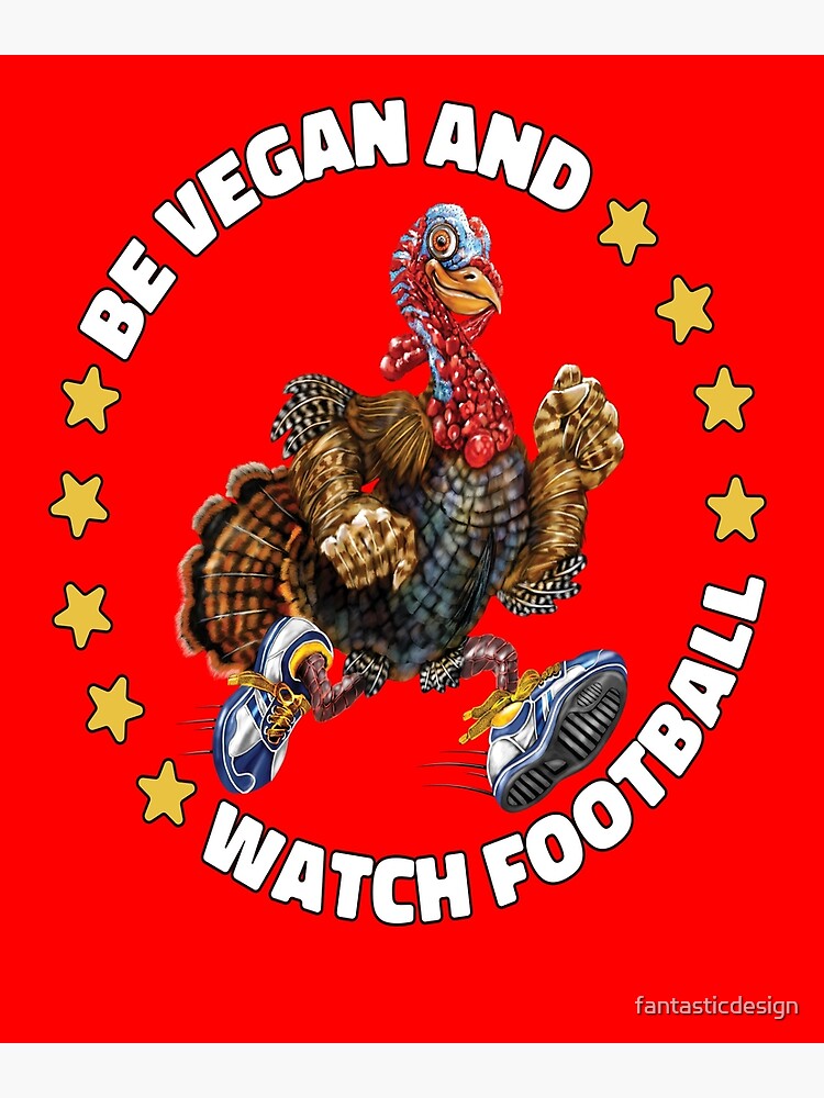 Funny Humor Thanksgiving Day Be Vegan And Watch Football Postcard