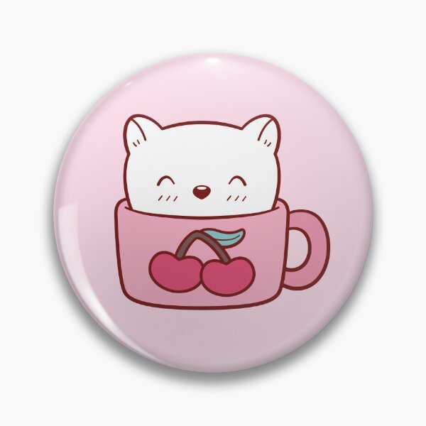 Item preview, Cute cat in a cherry cup designed and sold by TakaTatu.