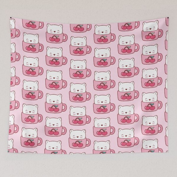 Item preview, Cute cat in a cherry cup designed and sold by TakaTatu.