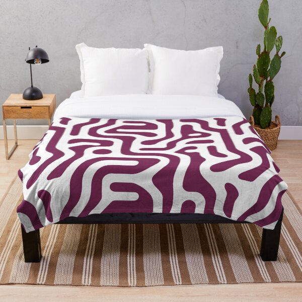 Item preview, White and Purple Abstract Maze Pattern designed and sold by ColorfulVanilla.