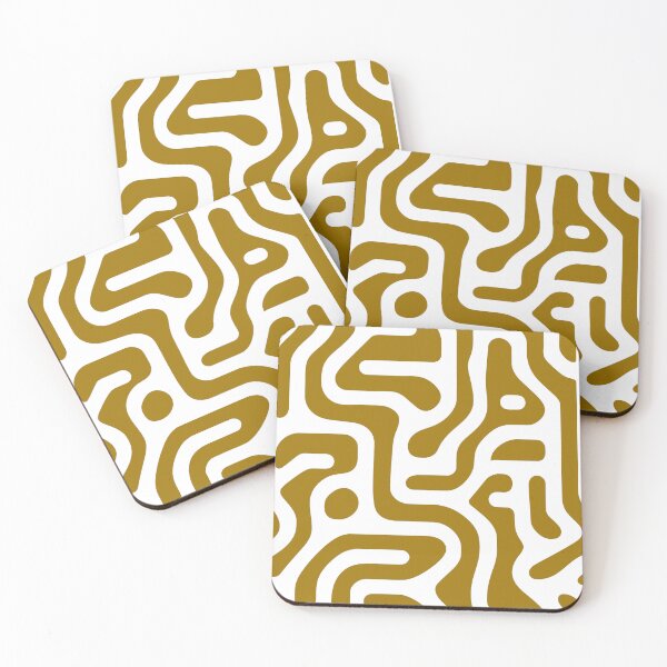 Item preview, Bold Labyrinth: White and Mustard Yellow Maze Pattern designed and sold by ColorfulVanilla.