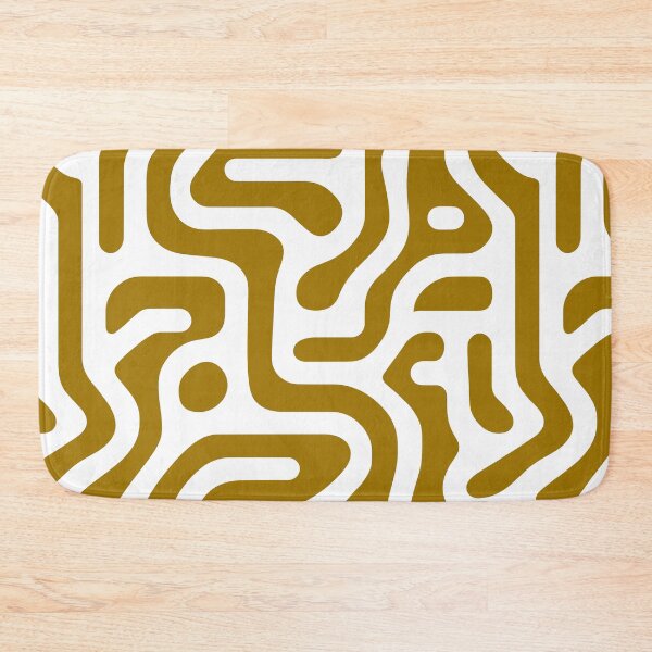 Item preview, Bold Labyrinth: White and Mustard Yellow Maze Pattern designed and sold by ColorfulVanilla.