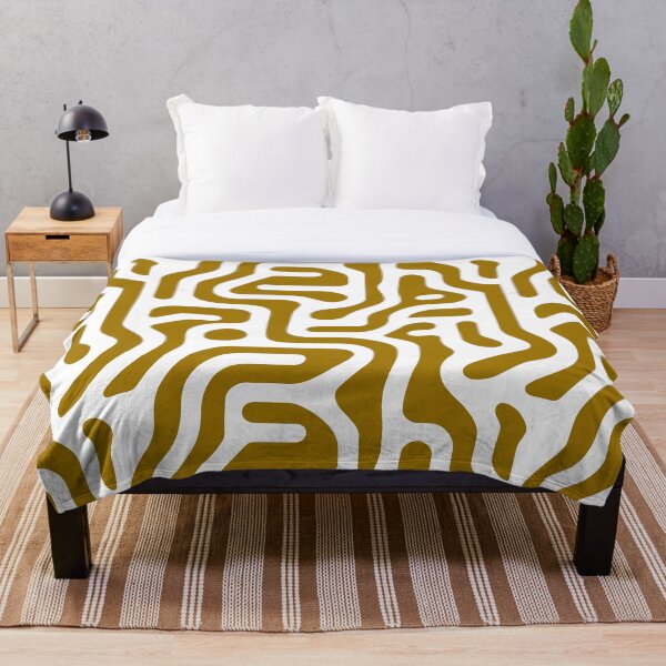 Item preview, Bold Labyrinth: White and Mustard Yellow Maze Pattern designed and sold by ColorfulVanilla.