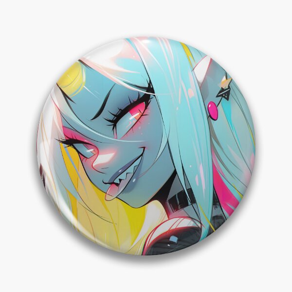 Artikelvorschau, Mutiges Neon-Rocker-Küken-Einhorn-Horn-Anime-Mädchen entworfen und verkauft von bubblegoth.