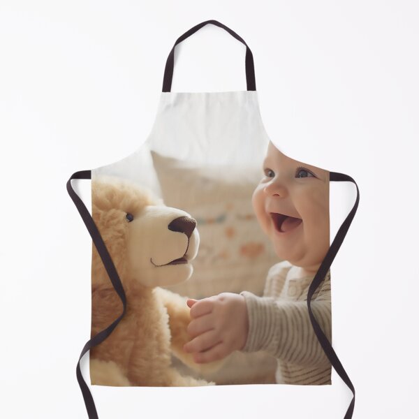 Item preview, Cute baby with his stuffed toy designed and sold by WallWhimsyWorks.