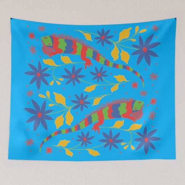 Item preview, Vibrant Flower and Animals Otomi Art designed and sold by khachiche.