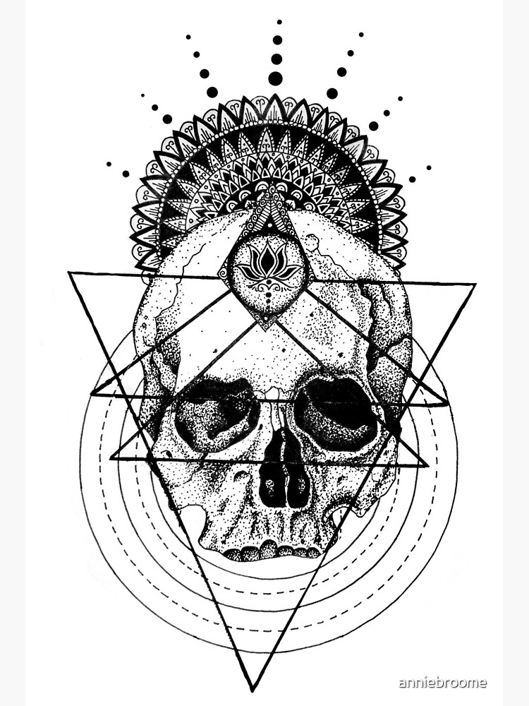 Skull Mandala Art Board Print By Anniebroome Redbubble