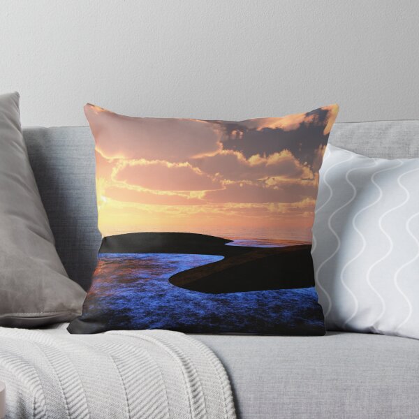 Sun Meets Sea, Earth Darkens Throw Pillow