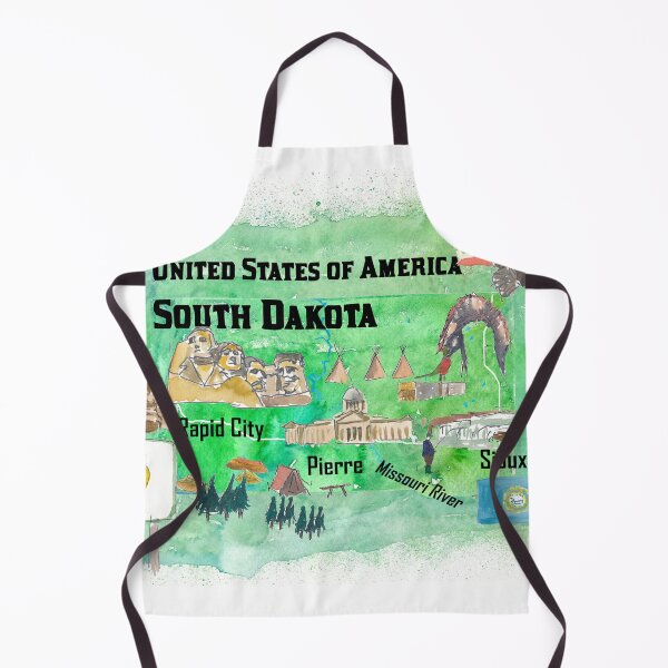 Item preview, South Dakota Illustrated US State Travel Map with Highlights designed and sold by artshop77.