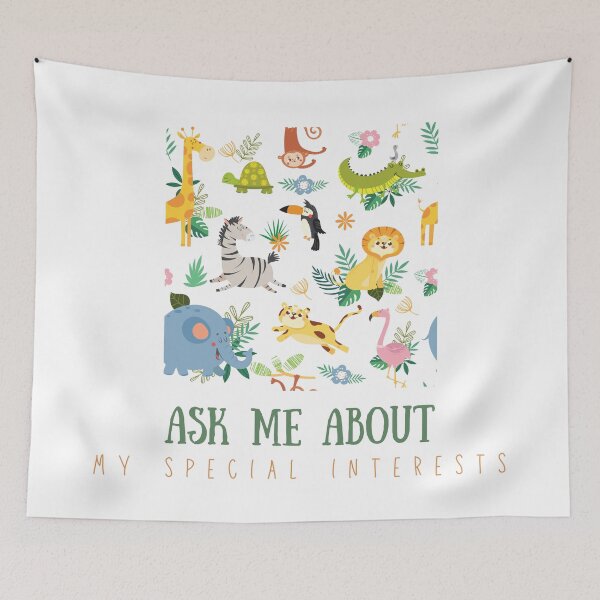 Item preview, Ask me about my special interests (animals edition) designed and sold by audhdmuslimah.