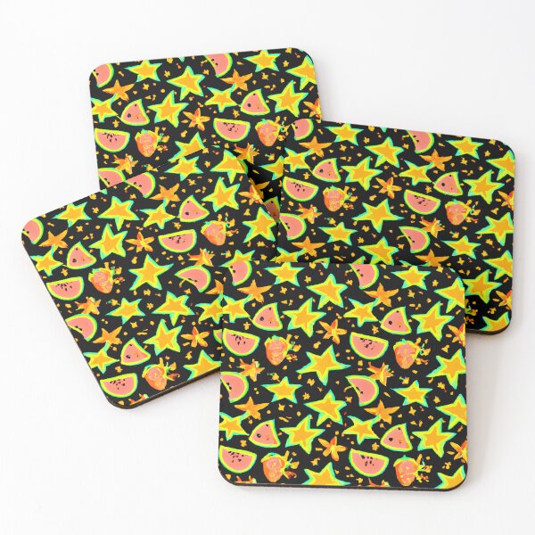 Item preview, Radiant Neon Starry Fruits Pattern designed and sold by Health And Fitness Posts e-Store.