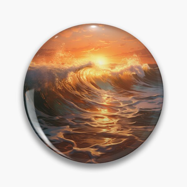 Item preview, Sea Waves Sunset Landscape designed and sold by LudwikeArts.