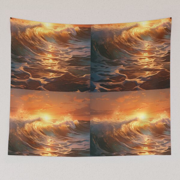 Item preview, Sea Waves Sunset Landscape designed and sold by LudwikeArts.
